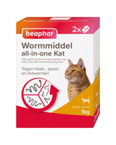 Beaphar Wormtablettten All-in-one Kat 2 tabletten