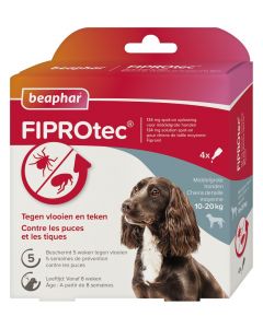 Beaphar Fiprotec voor honden tegen teken en vlooien 10-20 kg 4 x 1,34 ml pipetten