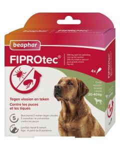 Beaphar Fiprotec voor honden tegen teken en vlooien 20-40 kg 4 x 2,68 ml pipetten