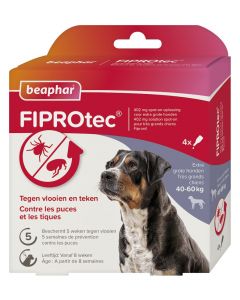 Beaphar Fiprotec voor honden tegen teken en vlooien 40-60 kg 4 x 4,02 ml pipetten