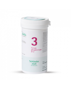 Schussler zout pfluger Nr 3 Ferrum Phosphoricum D12 400 Tabletten Glutenvrij