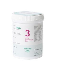 Schussler zout pfluger Nr 3 Ferrum Phosphoricum D12 1000 Tabletten Glutenvrij